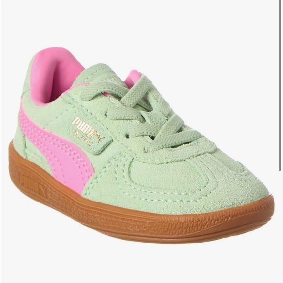 Puma Palermo / mommy and me matching / green and pink / sneakers - Picture 2 of 2